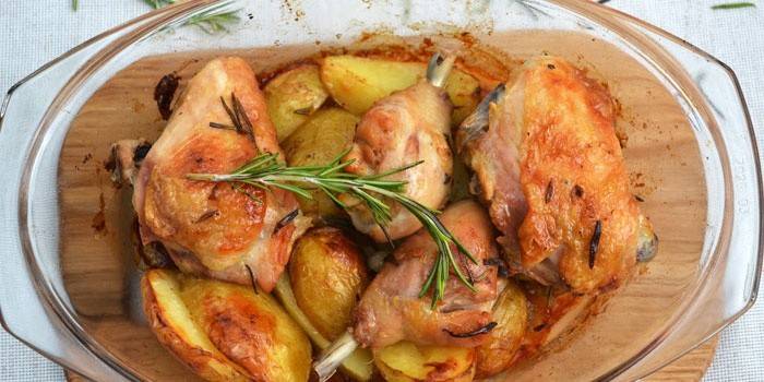 Baquetas de pollo en forma