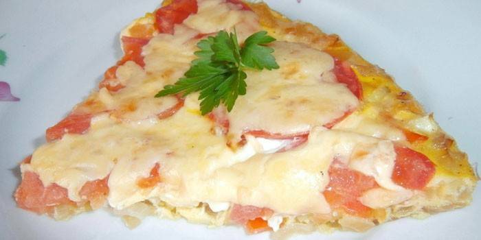 Rebanada de pizza dietética