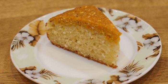 Torta com abóbora e queijo cottage