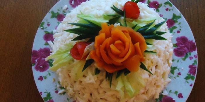 Puff salad Noiva antes de servir