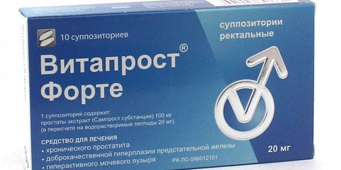 Rektálne čapíky Vitaprost Forte v balení