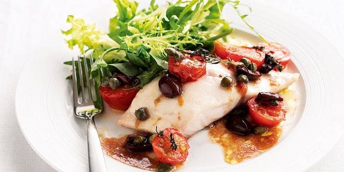 Bacalao al horno con verduras