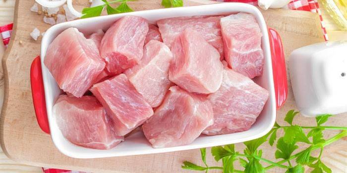 Pedaços de carne de porco