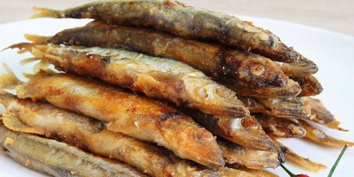 Capelán empanizado asado al horno