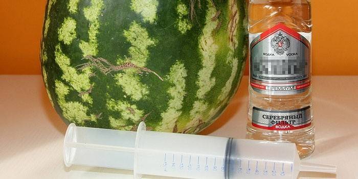 Melancia, vodka e seringa