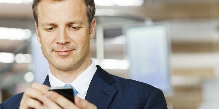 Homem, com, telefone