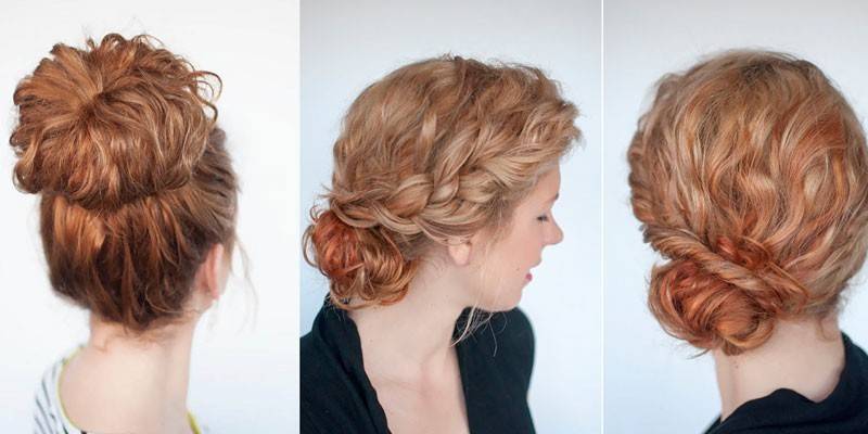 Pãezinhos no cabelo encaracolado