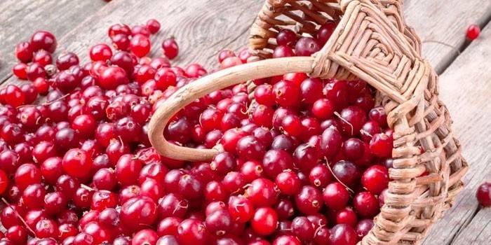Cranberries em uma cesta