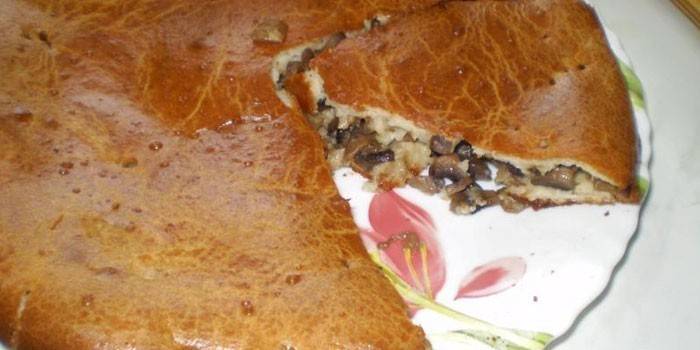 Pastel de champiñones cerrado