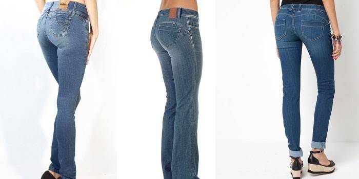 Três modelos de jeans push-up
