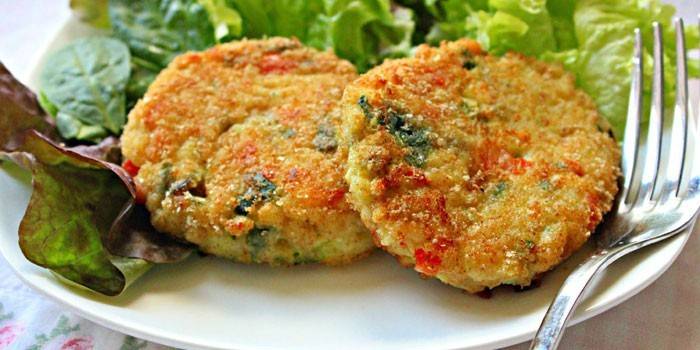 Costeletas de legumes à milanesa