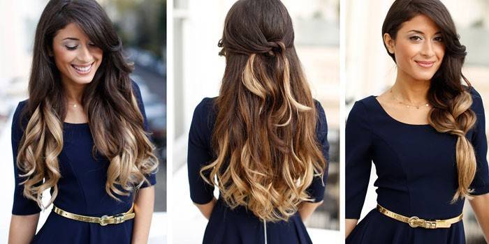 Ombre menina com cabelo tingido
