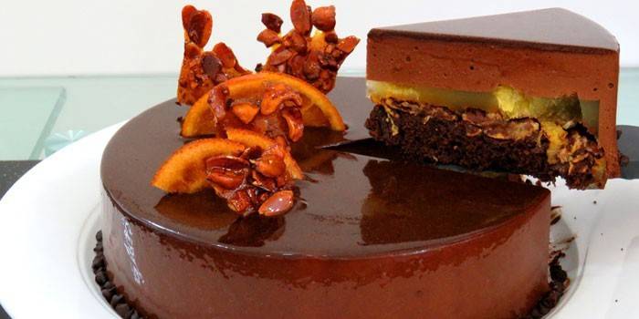 Pastel de Mousse de Chocolate y Naranja