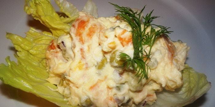 Boyarsky šalát na liste pekingskej kapusty