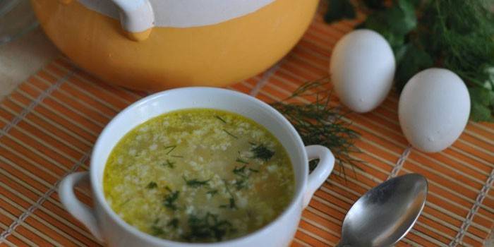 Sopa de Arroz e Ovo