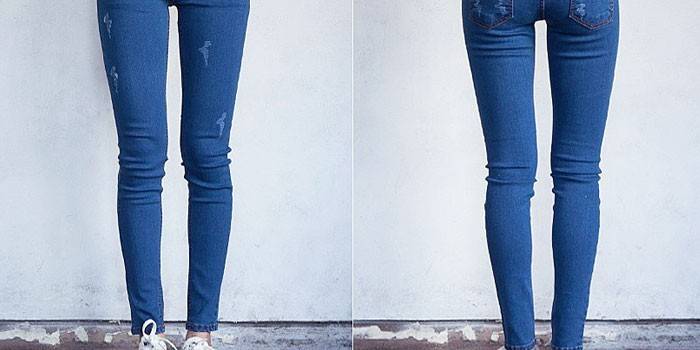 Menina em jeans skinny