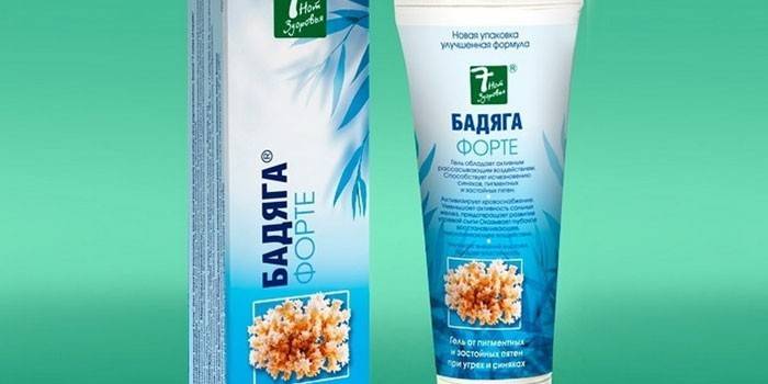 Gel Badyaga Forte na embalagem