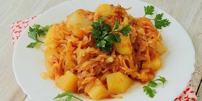 Batatas com repolho