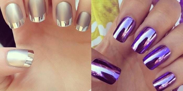 Design de unhas da moda com folha