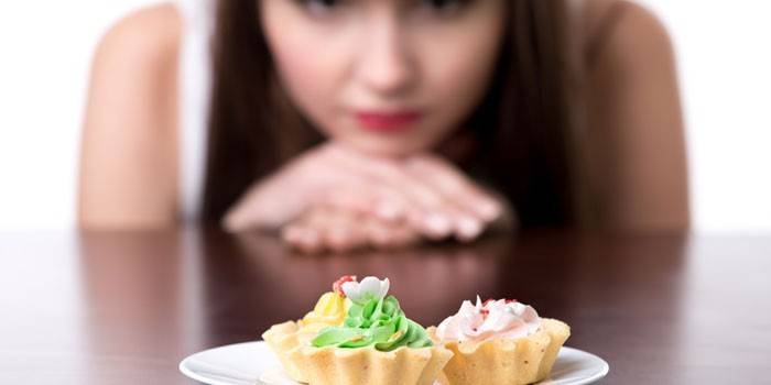 Menina, olhar, pastries