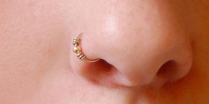 Pendiente de anillo de ala de nariz