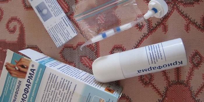 Aerozol Cryopharm z ciekłym azotem