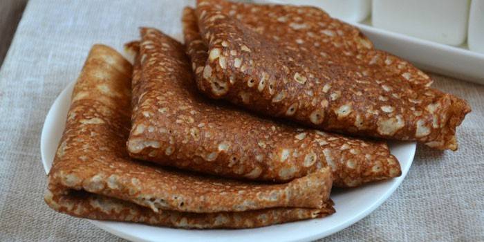 Panquecas no teste de farelo