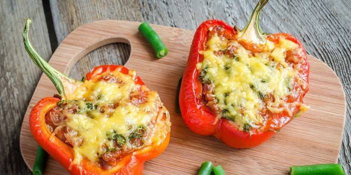 Mitades de pimiento al horno