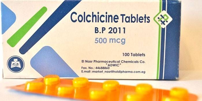 Colchicina para el tratamiento de la gota.