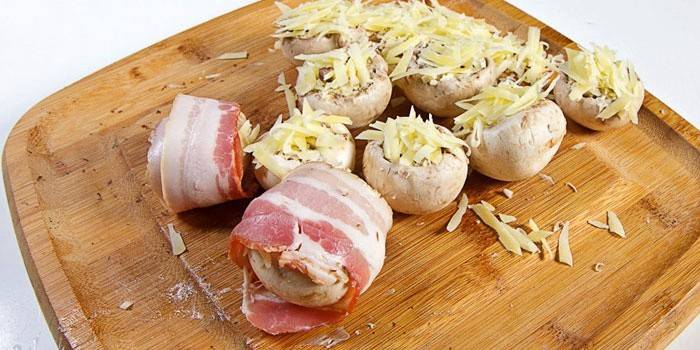 Huby so slaninou
