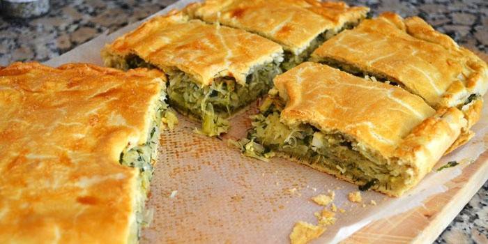 Pedaços de torta de repolho