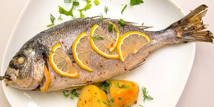 Pescado al horno con limón