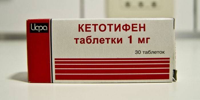 Comprimidos de ketotifeno por paquete