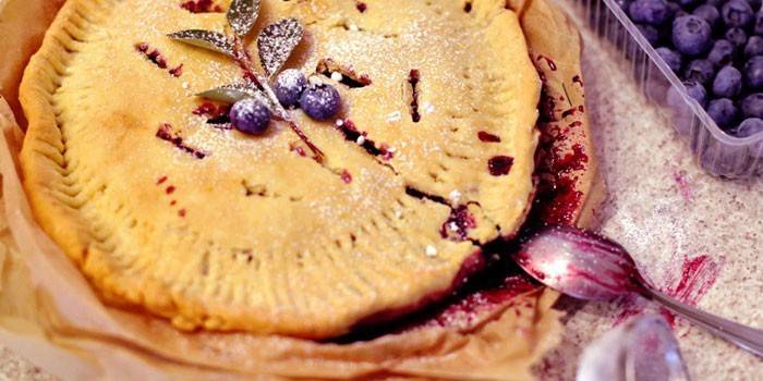 Pastel de arándanos cerrado