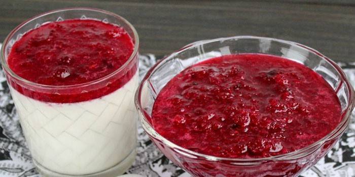 Puré de arándanos con azúcar
