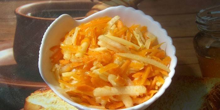 Calabaza, zanahoria y manzana