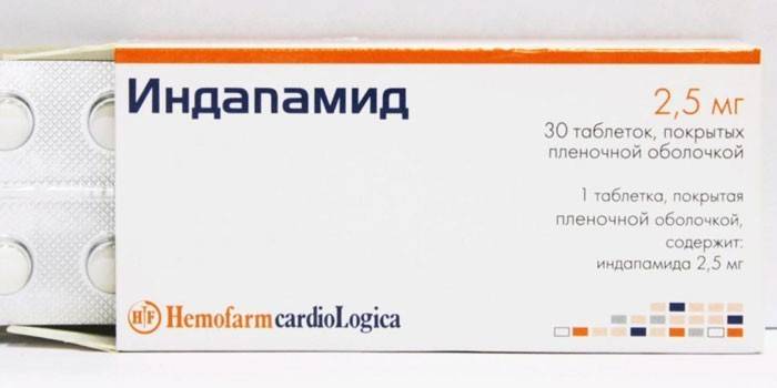 Tabletas de indapamida