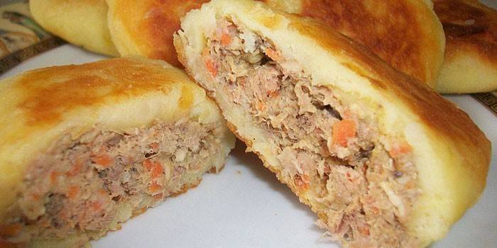 Papa loca rellena de carne picada con verduras