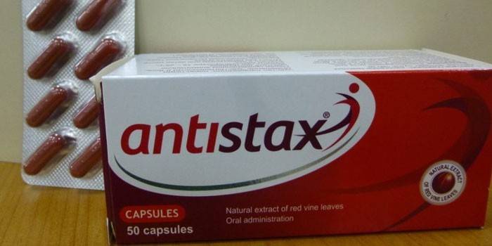 Antistaxové kapsuly v balení