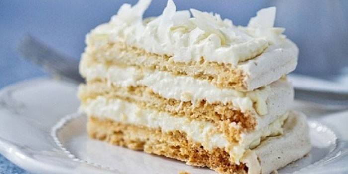 Raffaello rodaja de coco en un plato