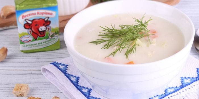 Sopa cremosa com cream cheese