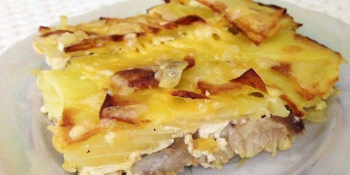 Loncha de pescado y papas a la cazuela