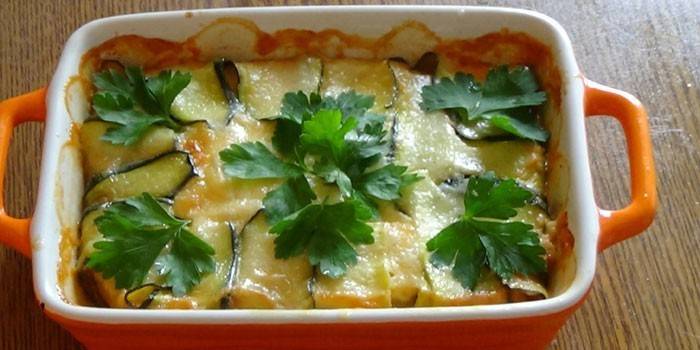 Calabacín en forma de salsa