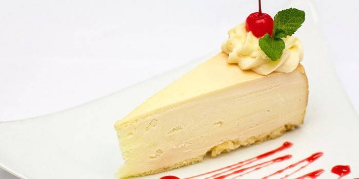 Pronto New York Cheesecake com cobertura de cereja
