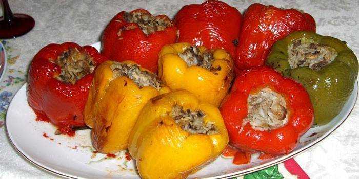 Pimentas em um prato