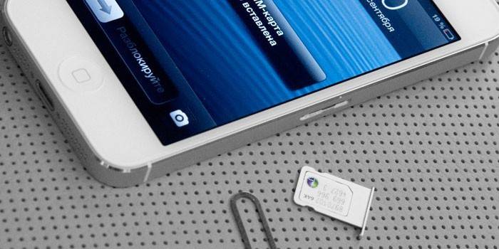 Smartphone e cartão SIM