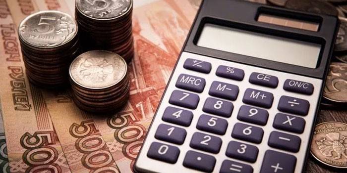 Banknoty, monety i kalkulator