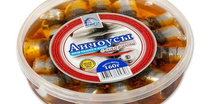 Filete de espadines en aceite Anchoas con pimentón