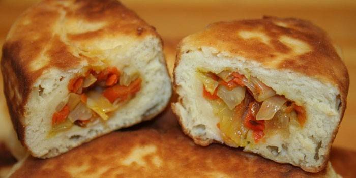 Masa de kéfir frito relleno de masa de kéfir