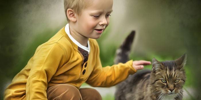 Bebê e gato